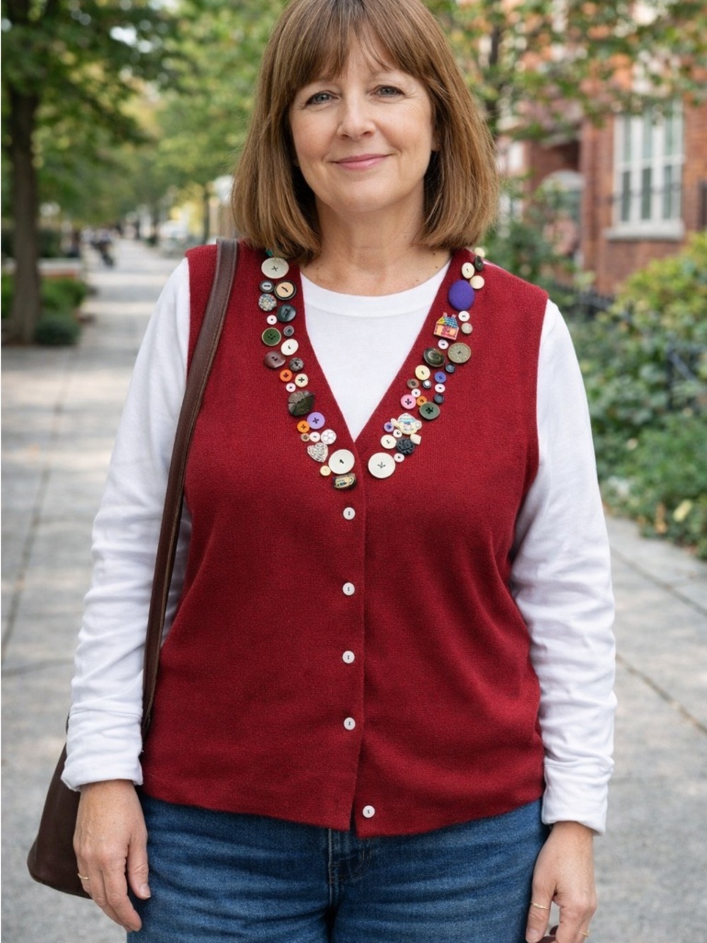 Vintage Talbots Wool Sweater Vest Button Front Cozy Grandma Core L